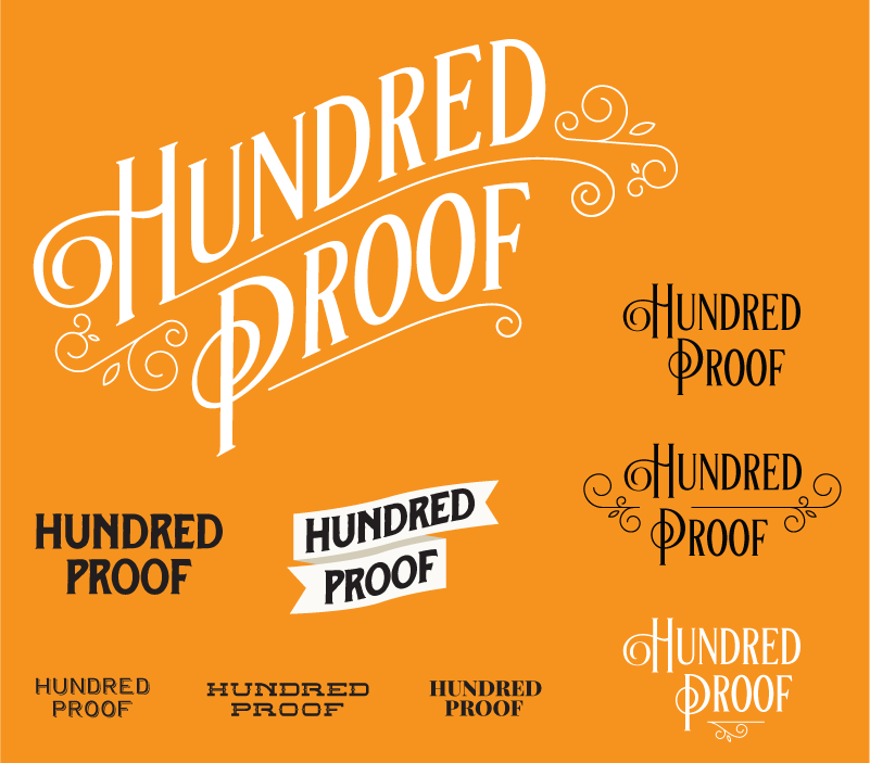 Hundred Proof wordmark concepts